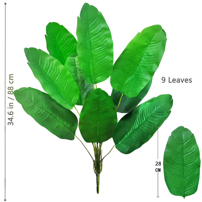 65-125cm Large Artificial Tropical Palm Tree – Real Touch Fake Banana Plant with 24 Leaves for Home, Garden, and Outdoor Decor