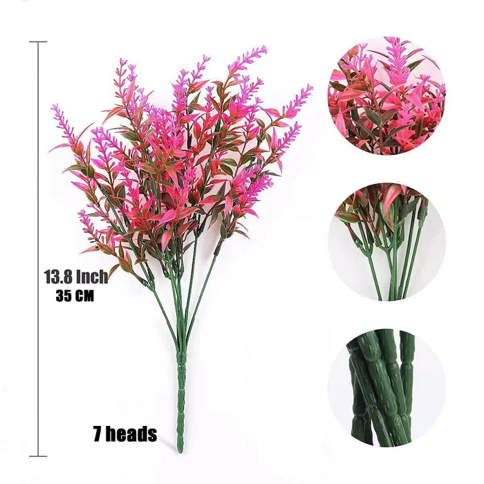 Provence Lavender Artificial Flowers – UV-Resistant Plastic Lavender Plants for Wedding, Home, Garden, and Table Decoration (Set of 2)