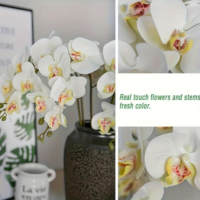 3Pcs Artificial Butterfly Orchid Bouquet – 38 Inch Faux Flowers for Wedding, Home, Garden, and Party Decorations