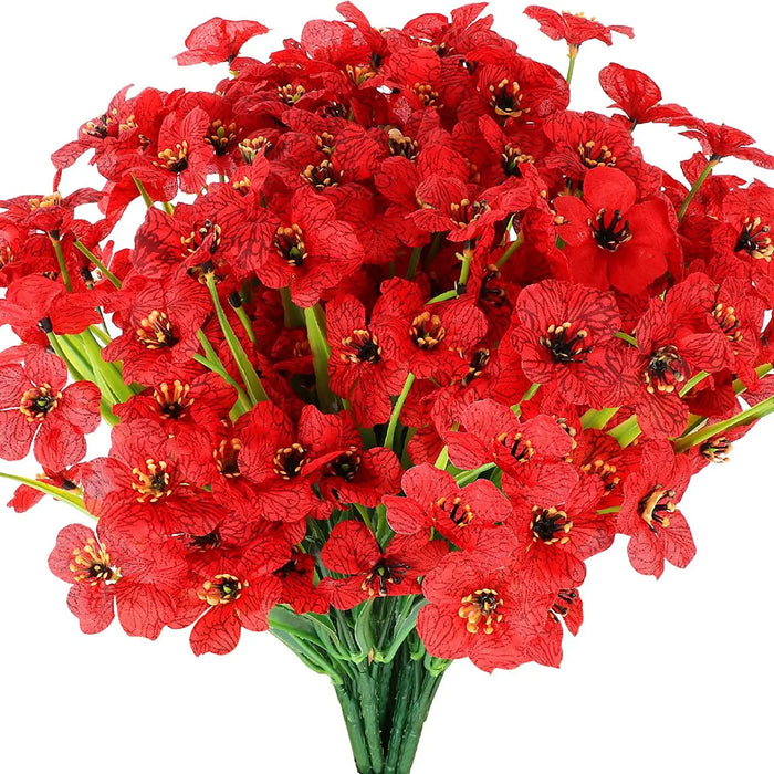2/6/10 Bundles Outdoor Artificial Flowers – UV Resistant Faux Silk Flowers for Garden, Front Porch, and Outdoor Décor