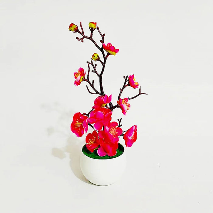 Bonsai Silk Plum Blossom Artificial Plant – Fake Sakura Tree Branches for Home, Office, and Wedding Decoration