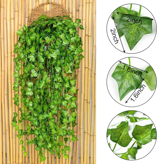 2.1M Artificial Hanging Ivy Plant Vine Garland – Silk Greenery for Garden, Wedding, Home, and Party Wall Decor