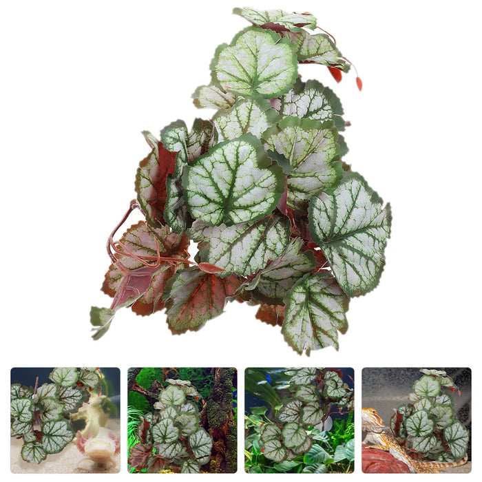Artificial Hermit Crab Plants for Tank – Suction Cup Hanging Vines, Reptile Climbing Decor, Fake Aquarium & Terrarium Plants, Indoor Decoration