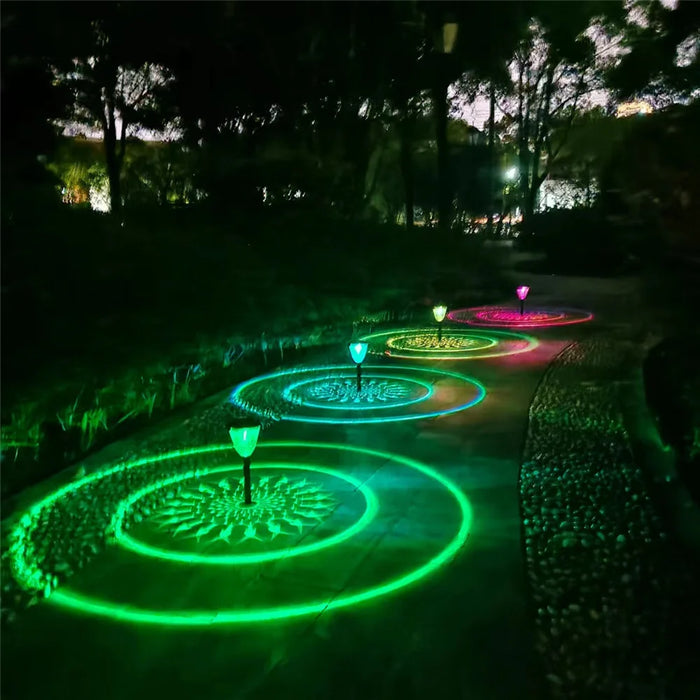 Circle Shadow Garden Light – Waterproof Solar LED Pathway Light for Outdoor Lawn, Patio, Yard, and Driveway – Landscape Ground Lamp with Mandala Pattern