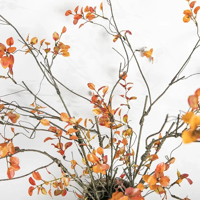 110cm Single Autumn Leaf Plant Bouquet – Artificial Plastic Flowers for Floor Decoration, Wedding & Withered Rattan Arrangement