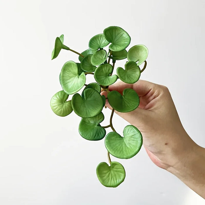 Artificial Mini Bouquet Copper Coin Grass – Lifelike Green PVC Plant for Home, Office, Garden, and Wall Hanging Decoration