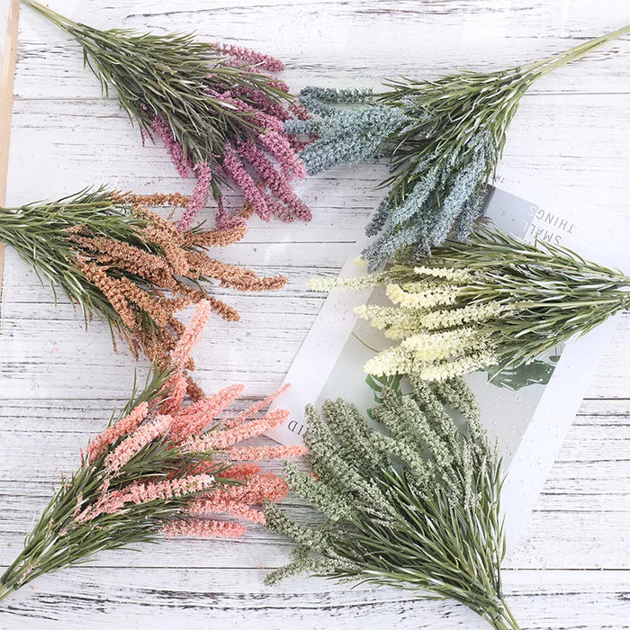 Foam Artificial Lavender Flowers Bouquet – Fake Lavender Plants for Wedding, Home, Office, Indoor & Outdoor Decoration, Table Arrangements