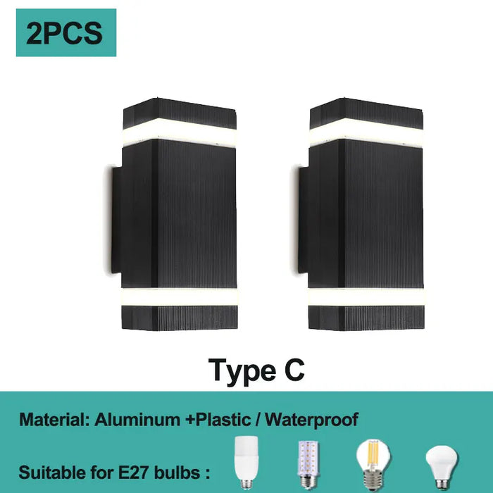 Double Head LED Wall Light – Waterproof E27 Wall Lamp for Indoor and Outdoor Use, Modern Up and Down Light for Living Room, Stairs, Porch, or Entryway (Warm/Cool White, IP65)