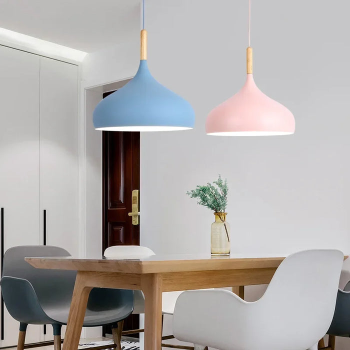 Modern Macaroon Pendant Lamp – Adjustable Single Chandelier for Bedroom, Restaurant, and Office