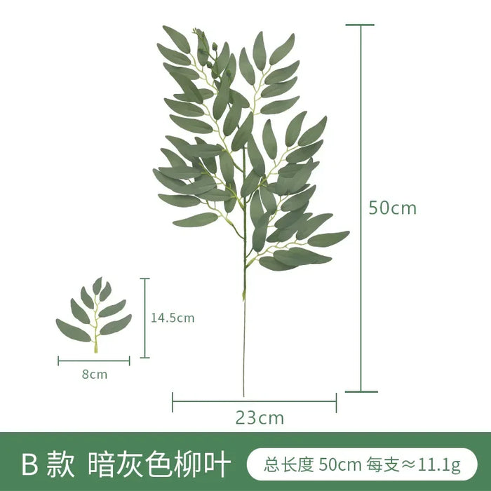 Artificial Eucalyptus Leaves and Apple Leaf Table Flower Arrangement – Realistic Green Faux Plants for Home, Office, and Bridal Shower Decor