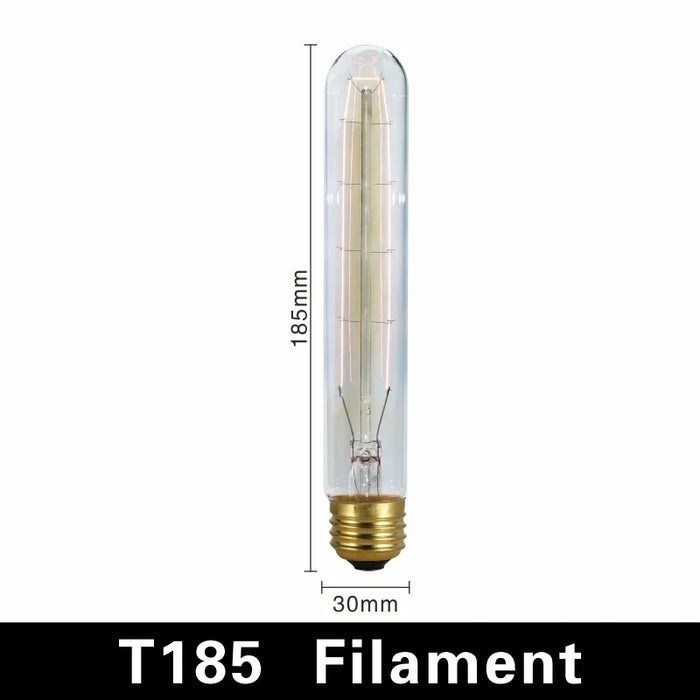 Edison Vintage Light Bulb E27 40W - Retro Filament Incandescent Bulb for Living Room, Bedroom, and Dining Room - Available in ST64, A19, G80, G95, T10, T45, T185 Shapes