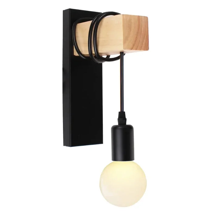 Chinese Retro Style Wall Light – Simple Log Design, Traditional Metal Wall Lamp for Kitchen, Dining Room, and Bedroom, E27 Base