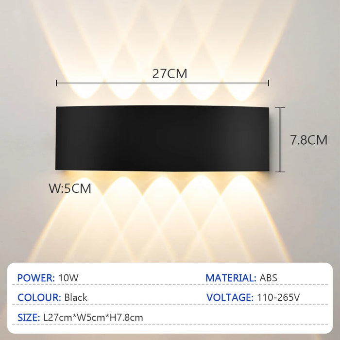 Modern LED Wall Light – Waterproof Indoor & Outdoor Wall Lamp for Living Room, Corridor, Garden, Porch, and Courtyard (Warm/White Light, IP65, 2W–10W Options)