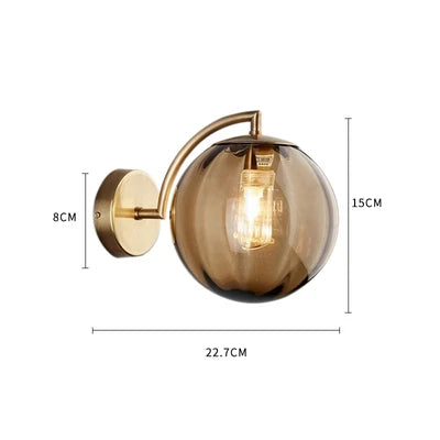 Modern LED Wall Lamp – Nordic Glass Ball Wall Sconce for Living Room, Bedroom, Bathroom, and Mirror Lighting