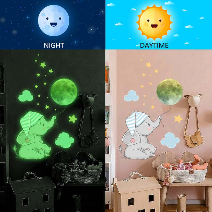 Glow in the Dark Cartoon Luminous Wall Stickers – Fluorescent Rainbow Decal for Kids' Rooms, Bedroom, Ceiling, and Nursery Home Decor