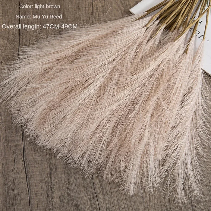 50CM Artificial Pampas Grass – Silk Reed Flower for Home Décor, Weddings, and Photography Props