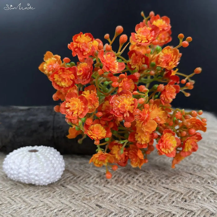 Vivid 6 Pcs/Bundle Babysbreath Artificial Flowers – Multicolor Fake Flower Arrangement for Home, Garden, and Wedding Decor