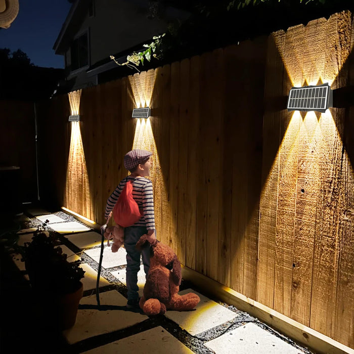 Super Bright Solar Wall Lights – Waterproof Up-Down LED Outdoor Lighting for Garden, Fence, Porch, and Yard Decoration