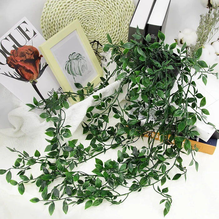Artificial Ivy Plant with Plastic Leaves in Pot – 65CM Decorative Hanging Vine for Wedding, Christmas, Home, and Garden Décor