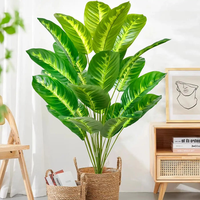 65-125cm Large Artificial Tropical Palm Tree – Real Touch Fake Banana Plant with 24 Leaves for Home, Garden, and Outdoor Decor