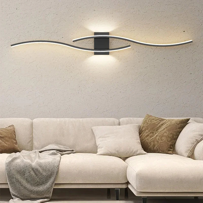 Modern LED Wall Lamp – Black, White, and Gold Wall Light Sconce for Living Room, Bedroom, Bedside, and Decorative Lighting