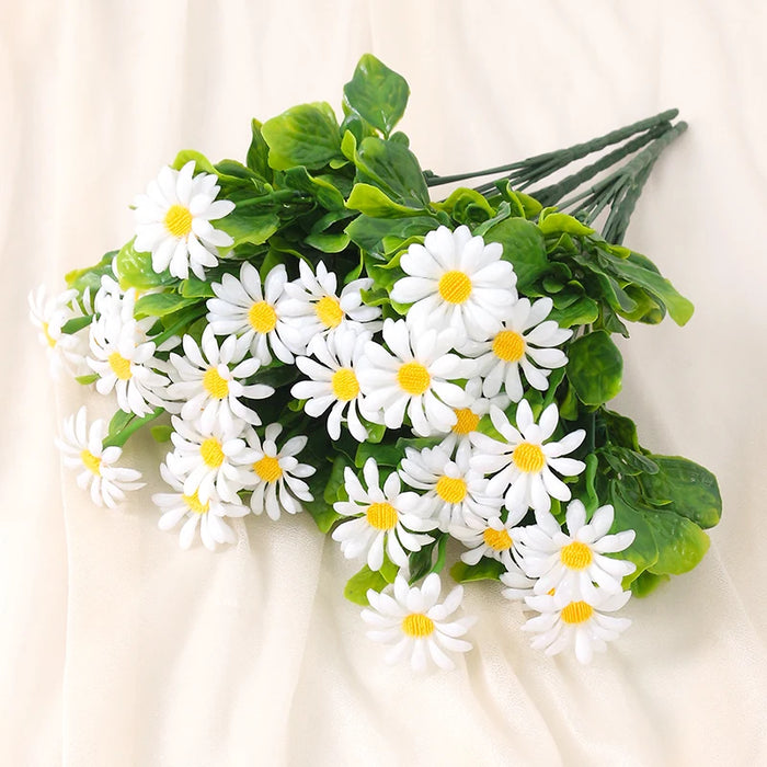 33cm Artificial Daisies - UV Resistant Colorfast Plastic Flowers for Wedding, Home, and Outdoor Decor | DIY Artificial Flowers