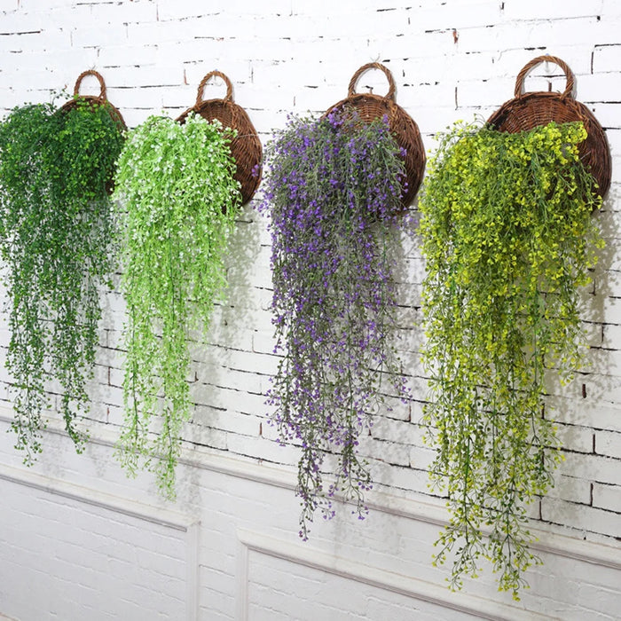 Handmade Wicker Rattan Hanging Planter Basket – Wall-Mounted Flower Pot for Balcony, Garden, and Home Décor