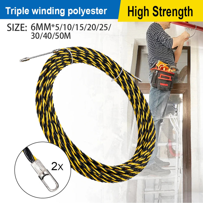 6mm 5-50M Cable Push Puller – Threading Wire Guide Device for Electricians and Wall Wire Conduit