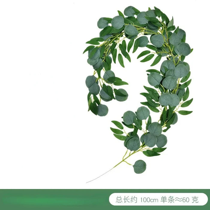 Artificial Silk Bamboo Leaf Flower Arrangement – 1m Long Eucalyptus Leaves for Spring Decoration, Indoor & Outdoor Use