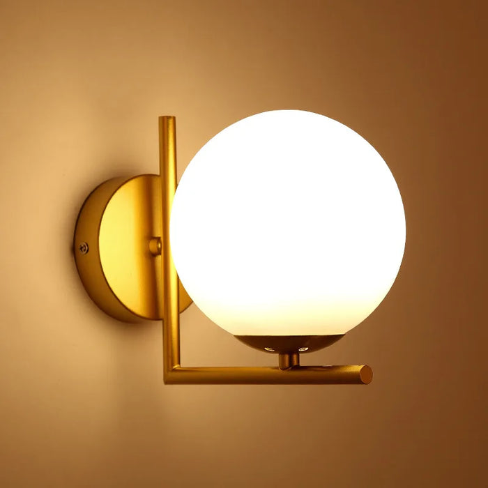 Modern Minimalist LED Wall Lamp – European Style Glass Wall Sconce for Living Room, Bedroom, and Bedside