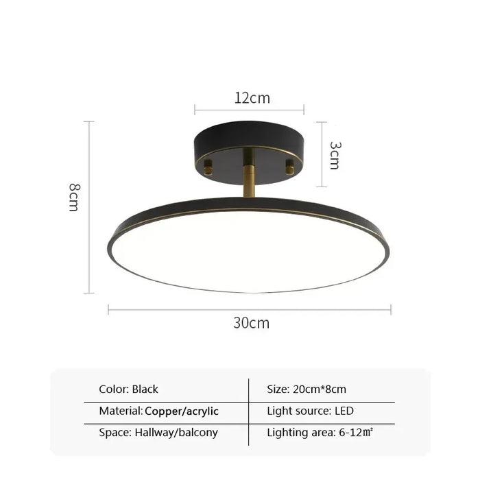 Modern Rotatable LED Ceiling Light – Black and Gold Minimalist Design for Multi-Room Illumination (1-Way, 10-15 sq m Coverage)