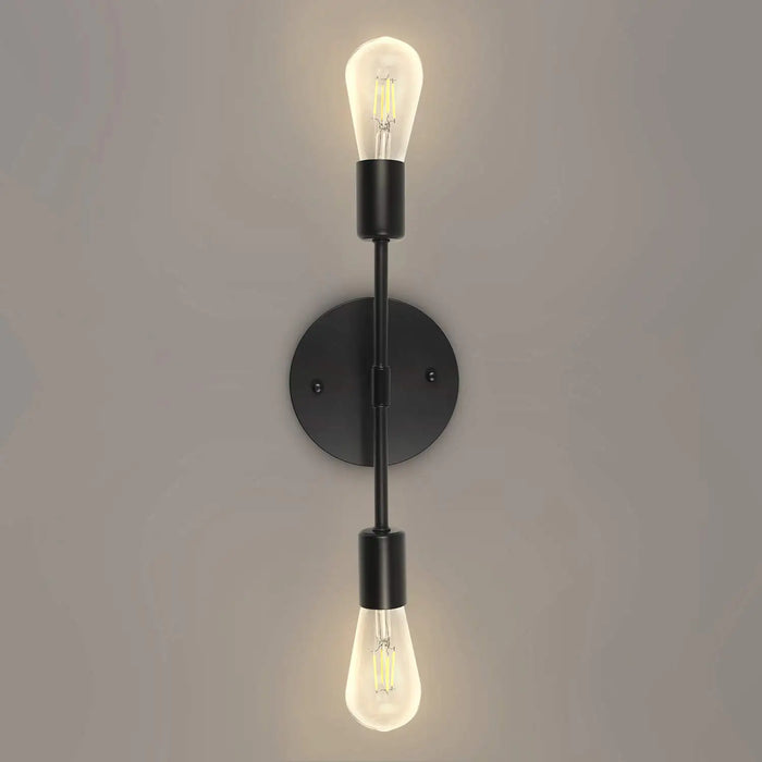 Vintage 3-Head Wall Lamp – Modern Black Metal E27 LED Bathroom Mirror Light for Bedroom, Living Room, Hallway, and Aisle