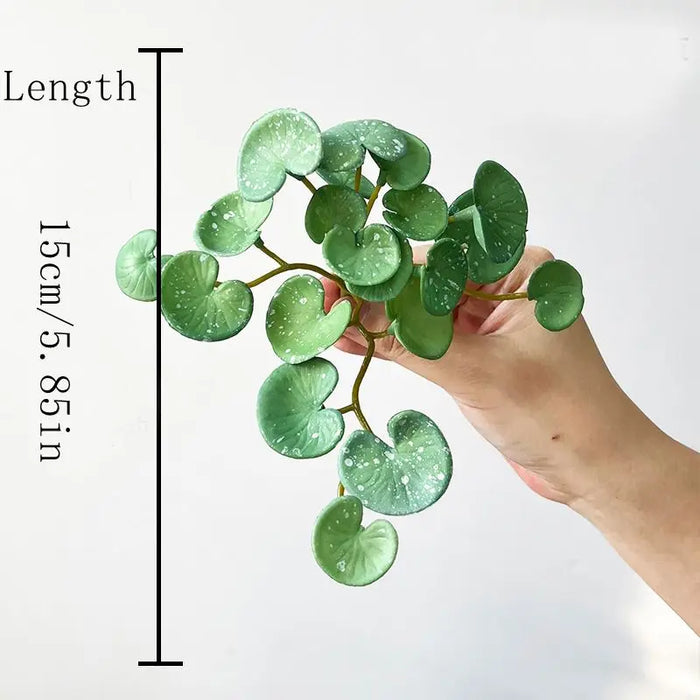 Artificial Mini Bouquet Copper Coin Grass – Lifelike Green PVC Plant for Home, Office, Garden, and Wall Hanging Decoration