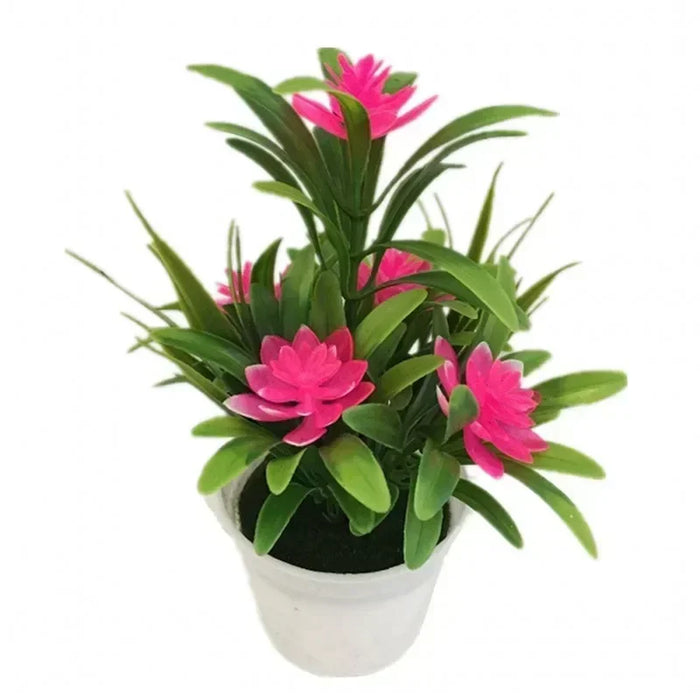 Artificial Potted Bonsai Plant – Simulation Fake Flower in Yellow, Red, Pink, Orange, Purple for Home, Garden, and Table Decoration