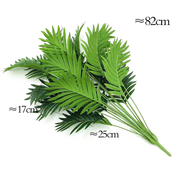 82cm Large Artificial Palm Tree – Tropical Monstera Fake Plant with 18 Green Leaves for Home, Garden & Outdoor Decor