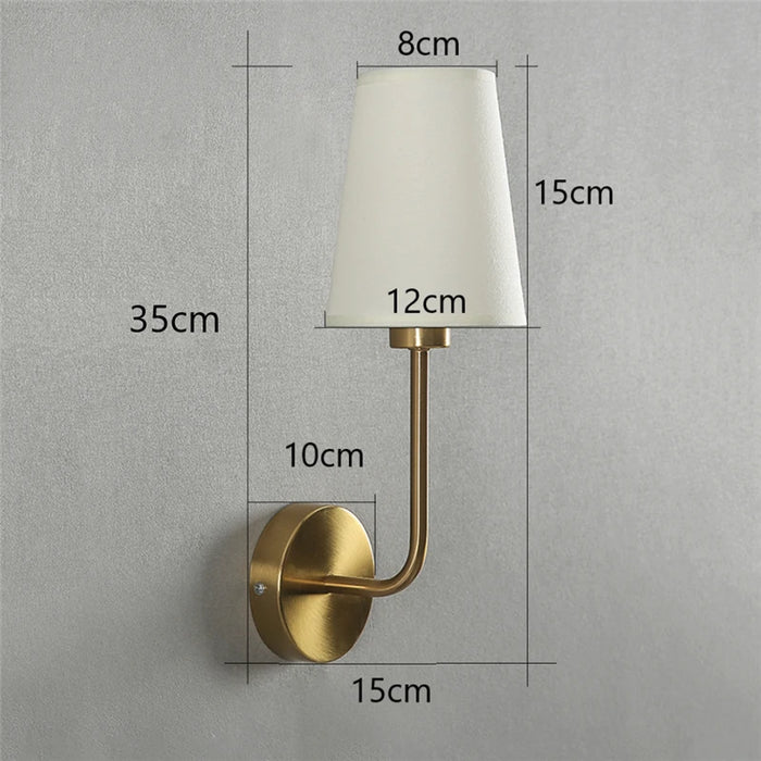 Nordic Minimalism LED Wall Lamp – Modern Linen Lampshade for Living Room, Bedroom, and Stairway Decor