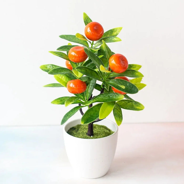 Artificial Bonsai Plant – 22cm Potted Simulated Fruit Tree for Home, Garden, and Office Decor