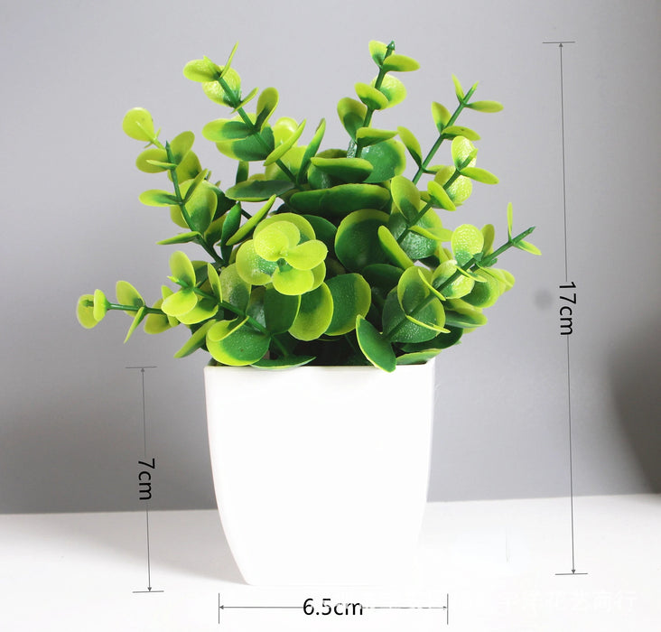 Artificial Bonsai Green Eucalyptus Plant – Realistic Fake Potted Plant for Indoor & Outdoor Home, Bedroom, and Garden Decoration
