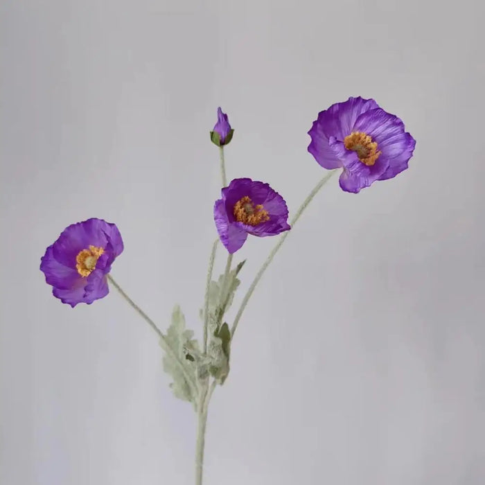 4 Head Artificial Poppy Flowers Bouquet – Silk Fake Flowers for Home Decor, Garden, Wedding, and Party Decoration