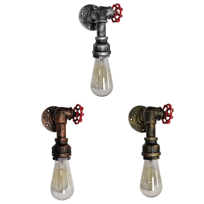 Vintage Water Pipe Wall Lamp – Industrial Steampunk Faucet Design for Home, Bar, and Loft Decor