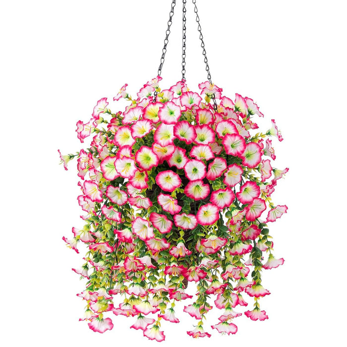 1PC Artificial Morning Glory Vine – Faux Violet Hanging Flowers with Lush Green Leaves for Home, Garden, and Wedding Decoration