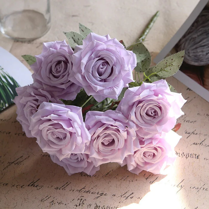 Silk Pink Rose Bouquet – Artificial Flowers for Wedding, Home, Living Room, and Bedroom Decoration