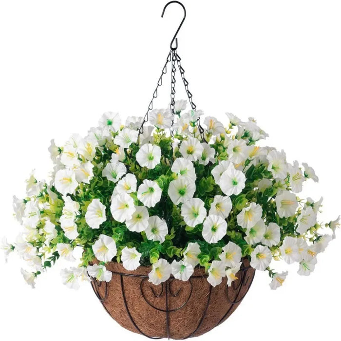 Artificial Hanging Flower Basket – 30cm Garden Decoration with Coconut Liner for Balcony, Patio, and Home Décor