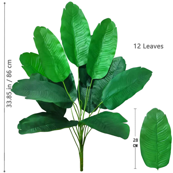 65-125cm Large Artificial Tropical Palm Tree – Real Touch Fake Banana Plant with 24 Leaves for Home, Garden, and Outdoor Decor