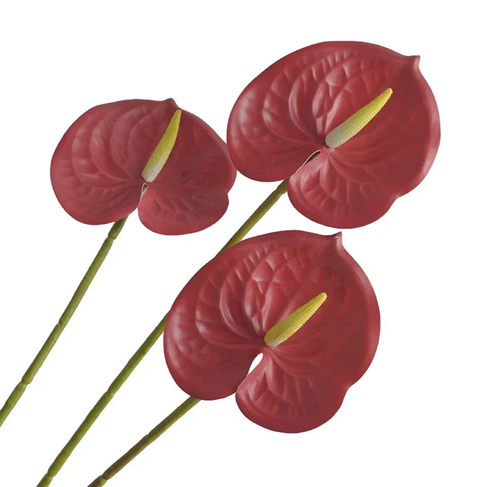Artificial Red Palm Plant – 3D Printed Simulation Flower for Living Room, Home, and Wedding Decoration – Realistic Fake Palm Leaf