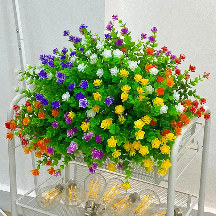UV Resistant Artificial Flowers – Plastic Hanging Shrubs for Garden, Porch, Window Box & Home Decoration