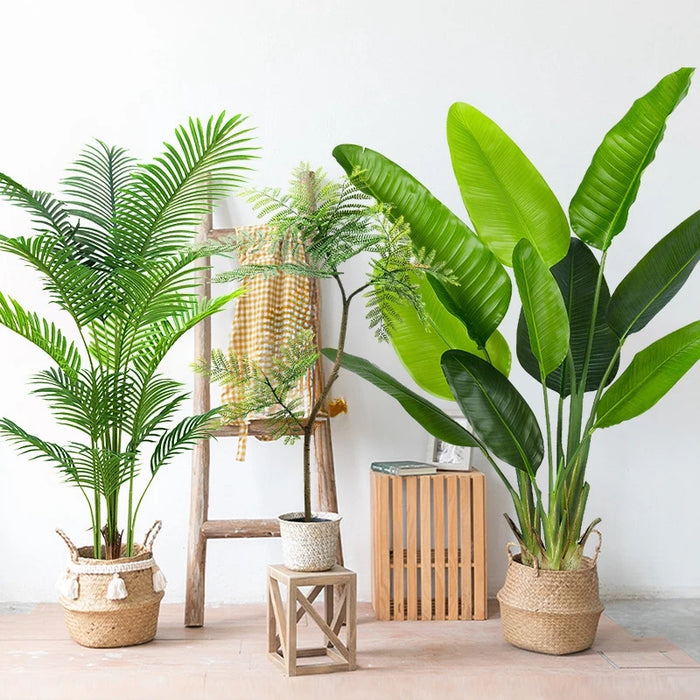 Large Decorative Artificial Palm Tree – Faux Tropical Banana Leaves for Home, Office, and Garden Decor (1pc)