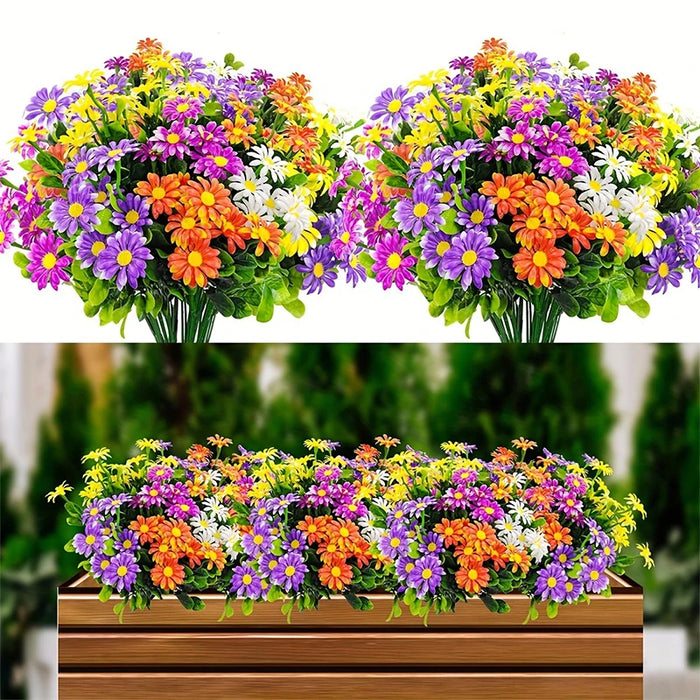 33cm Artificial Daisies - UV Resistant Colorfast Plastic Flowers for Wedding, Home, and Outdoor Decor | DIY Artificial Flowers