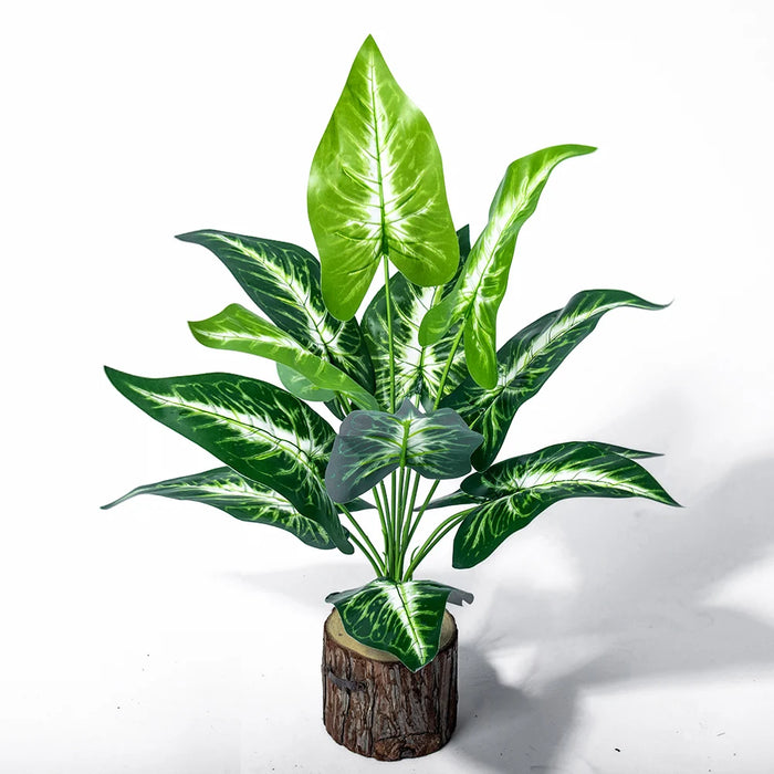 Artificial Monstera Tree – 43cm Tropical Faux Palm Plant with Green Plastic Evergreen Leaves for Home, Garden & Party Décor