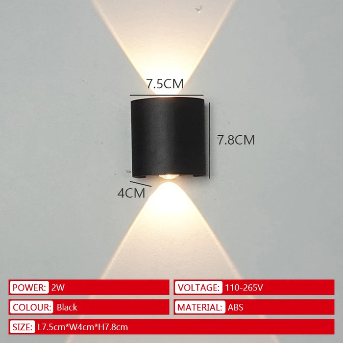 Modern LED Wall Lamp – IP65 Waterproof Indoor & Outdoor Decorative Light for Living Room, Corridor, Porch, Garden, and Courtyard (2W–10W, Warm/White Light, AC85–265V)